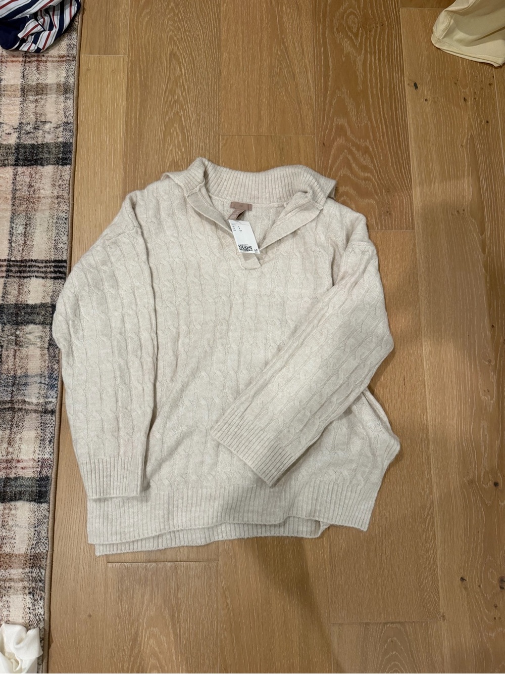 H&M Cream Cable-Knit Cowl Sweater